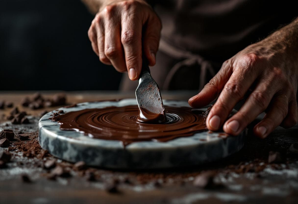 Tableta de chocolate troceada